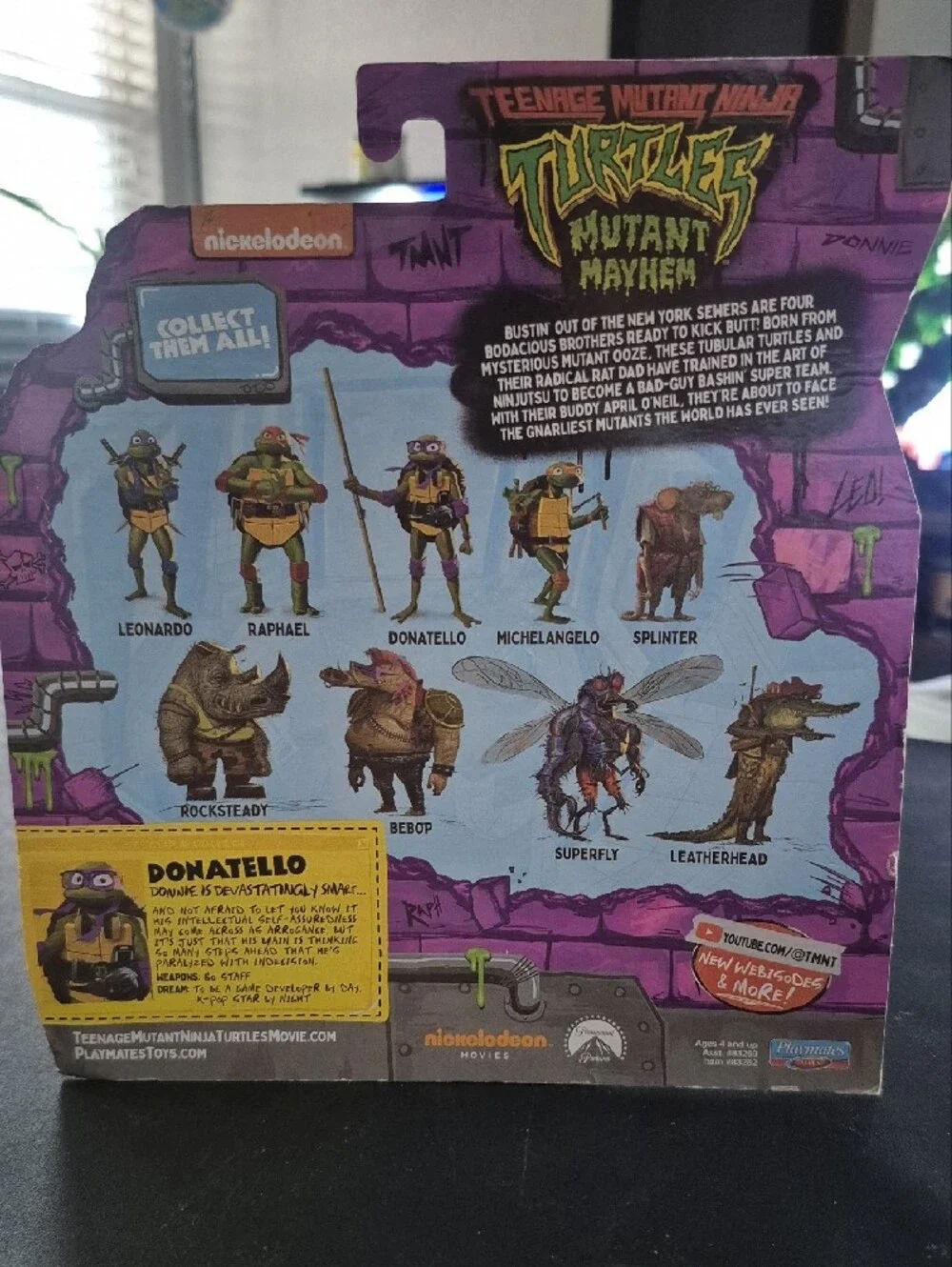 Nickelodeon Donatello Turtle Action Figure - Green & Purple